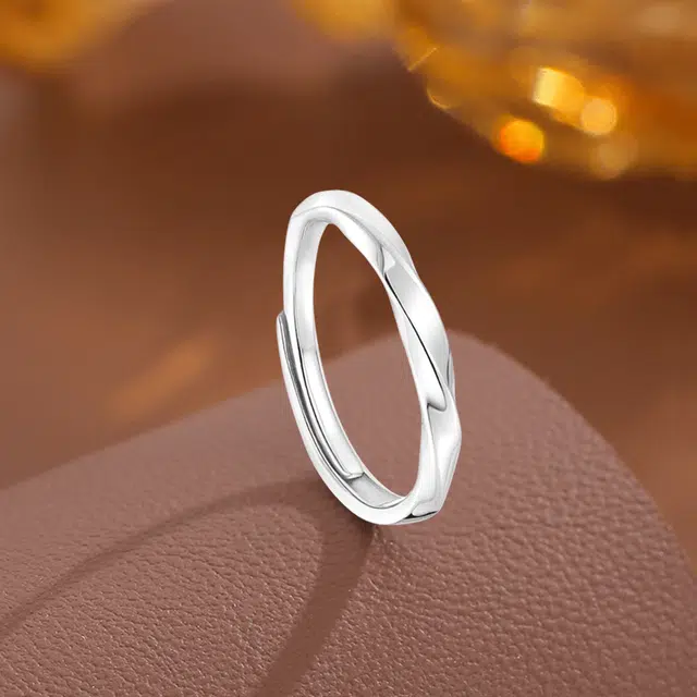 【999足银纯银 莫比乌斯/浪漫卡片】 福韵金 六桂福珠宝 恋爱告白钟爱久久轻奢闪耀甜蜜饰爱轻奢高级百搭对戒 银 戒指 男女同款情侣款