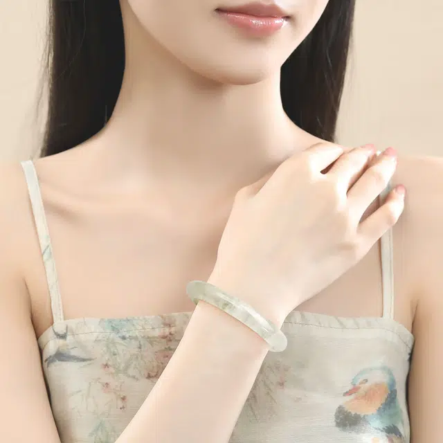 【特级多翠】六桂福 青山黛飘绿美人贵妃镯宫廷风古典优雅温润柔和吉祥平安顺遂雅韵如意 福韵金 好运 天山翠 礼盒手镯 女款