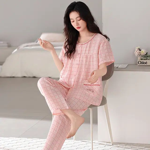 卡绚 舒适短袖长裤家居服夏季睡衣套装 女款