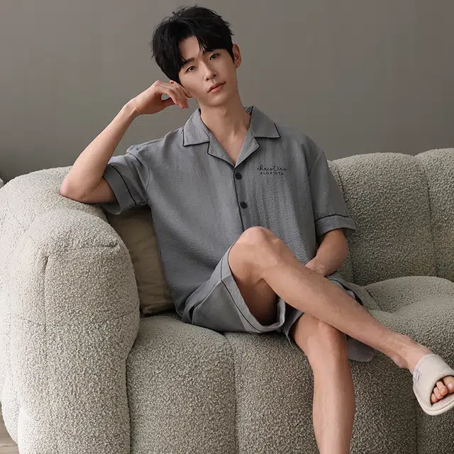 卡绚 短袖简约舒适家居服可外穿睡衣套装 男款