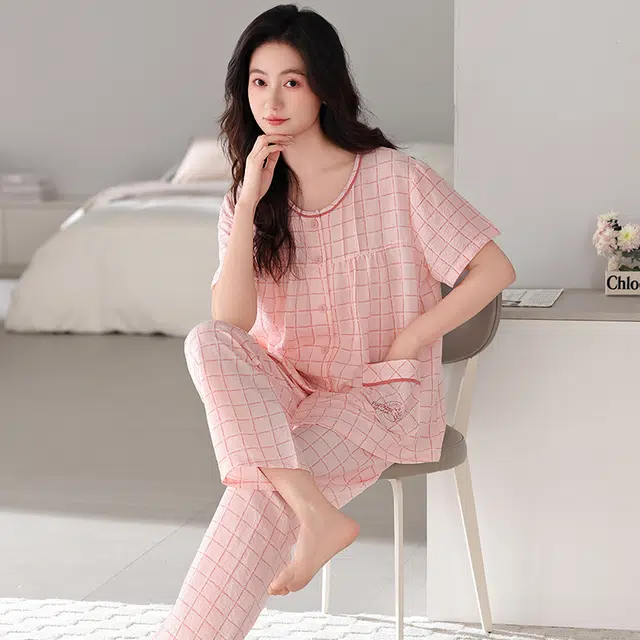 卡绚 舒适短袖长裤家居服夏季睡衣套装 女款