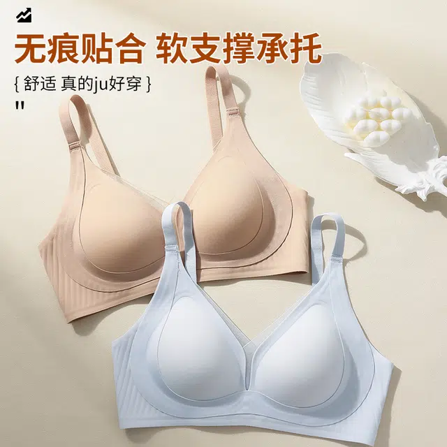 都市丽人 聚拢提拉冰丝凉感无痕侧收防下垂性感网纱纯欲风文胸 女款