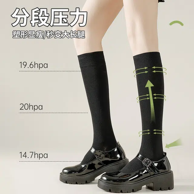 都市丽人 纯色简约百搭可堆堆抗菌防臭吸湿排汗舒适抗起球中筒袜 女款 组合装