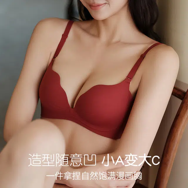 都市丽人 简约无痕小胸聚拢舒适无钢圈提拉上托文胸 女款 礼盒装