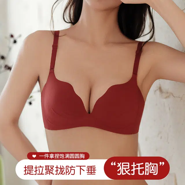 都市丽人 简约无痕小胸聚拢舒适无钢圈提拉上托文胸 女款 礼盒装