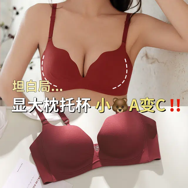 都市丽人 简约无痕小胸聚拢舒适无钢圈提拉上托文胸 女款 礼盒装