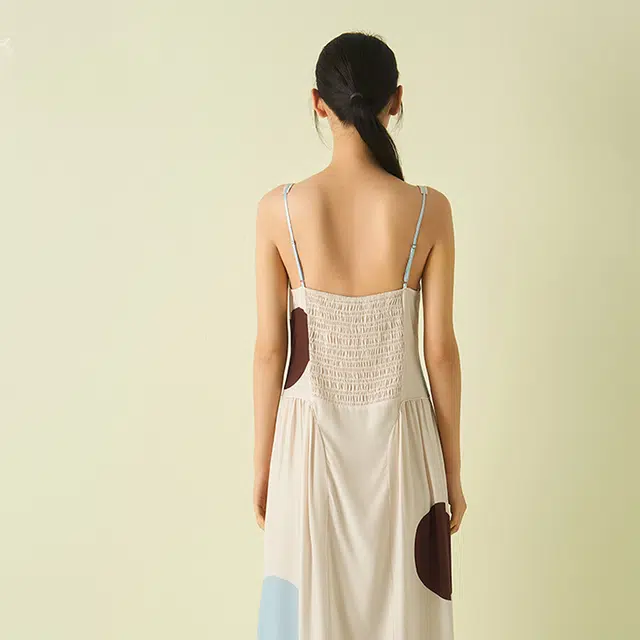 桑罗 真丝轻礼服裙睡裙 女款 美拉德波点