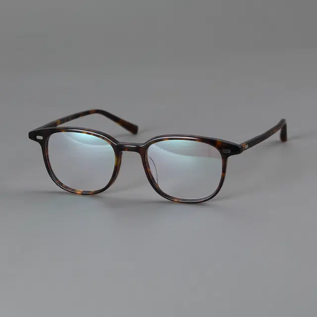 【可配度数】 青雉作 高定版日潮经典细边方框手工眼镜 日式简约大框轻量化近视镜框宽脸大脸 板材 方形 光学镜架 男女同款情侣款 玳瑁色