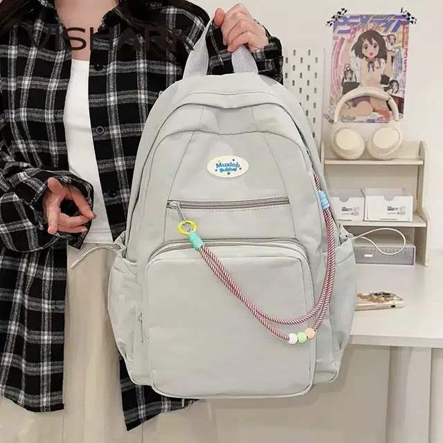 维多利亚旅行者 个性时尚休闲百搭 尼龙 双肩包 常规 男女同款情侣款 白色