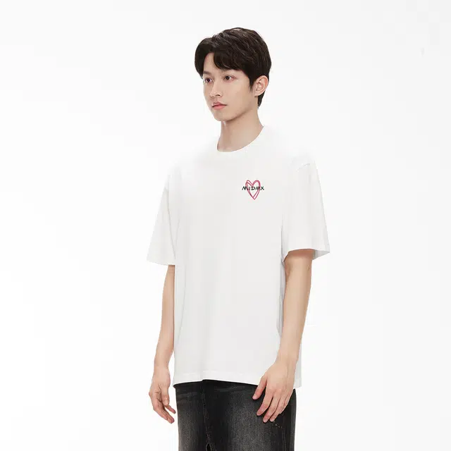 Cotton Aesthetic Heart Letter Print Tee