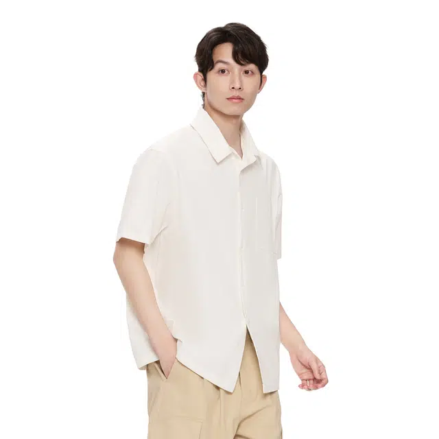 棉的美学 日系小清新系短袖夏季宽松休闲工装衬衣衬衫 男款