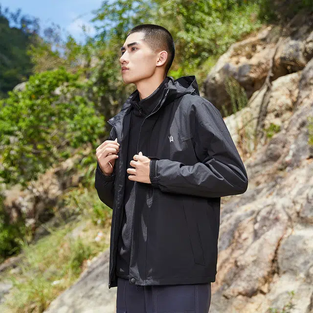 雅鹿  基础款山系户外运动露营机能徒步登山旅游宽松  防水防风防紫外线保暖耐磨冲锋衣 男女同款