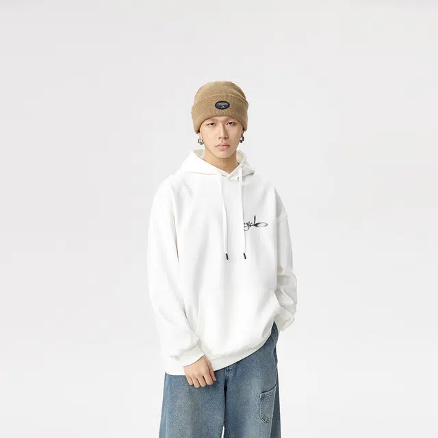 雅鹿 卡通龙字母印花宽松休闲连帽卫衣 男女同款