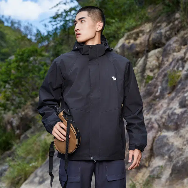 雅鹿  基础款山系户外运动露营机能徒步登山旅游宽松  防水防风防紫外线保暖耐磨冲锋衣 男女同款