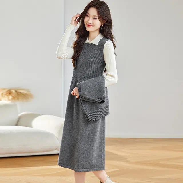 袋鼠 优雅时尚高贵修身休闲保暖显瘦甜美裙装套装 女款