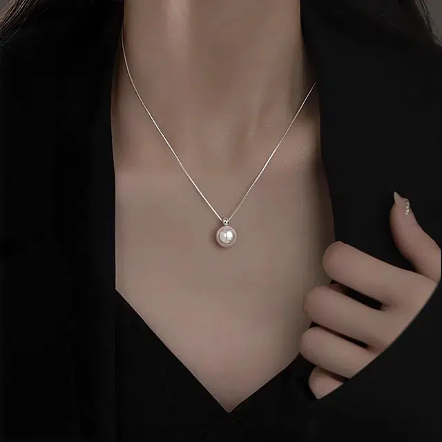 韵系 简约锁骨链轻奢小众设计感高级颈链 仿珍珠 项链 女款