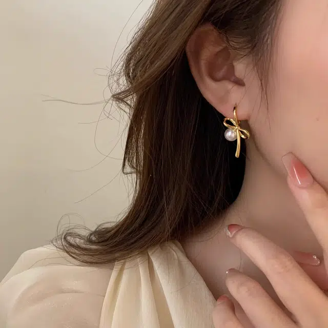 韵系 蝴蝶结小众设计独特 铜 耳环 女款