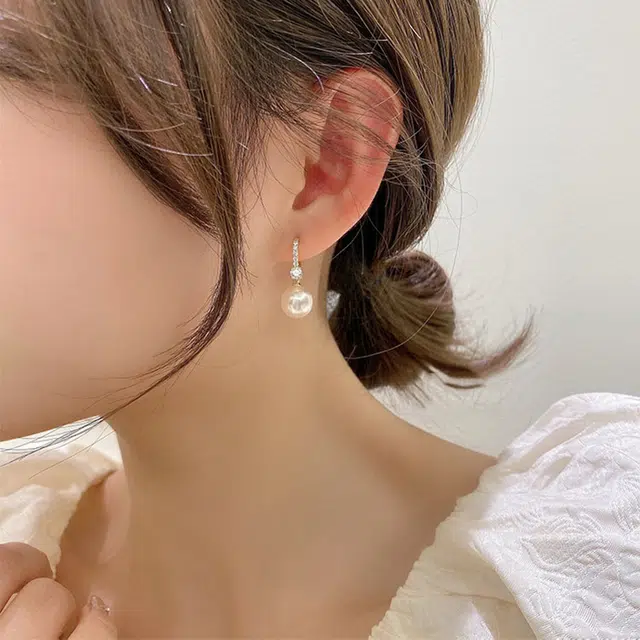 韵系 小众设计高级感 微镶锆石仿珍珠 耳环 女款