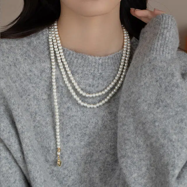 韵系 高级感轻奢秋冬 多层叠戴颈链 铜镀金 项链 女款