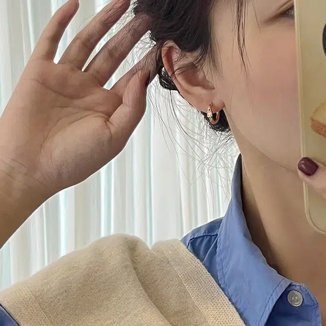 韵系 方钻链条素圈 轻奢小众微镶锆石 铜 耳环 女款