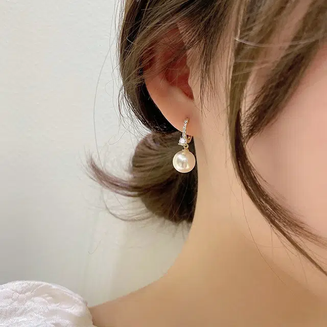 韵系 小众设计高级感 微镶锆石仿珍珠 耳环 女款
