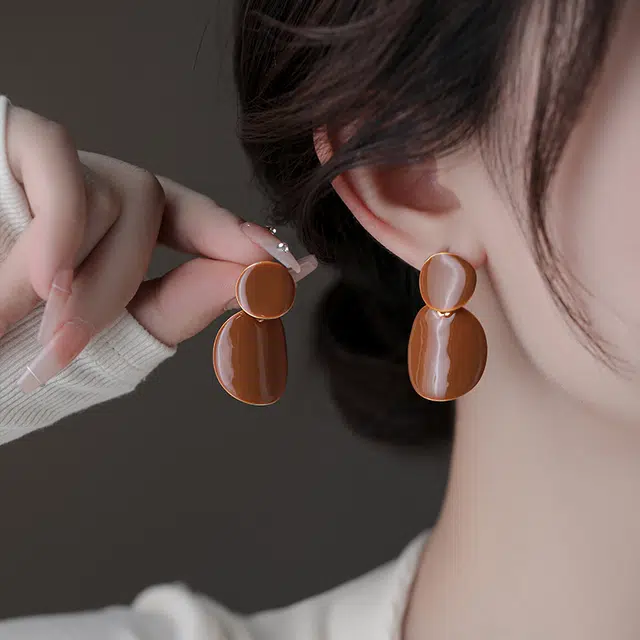 韵系 几何造型美拉德风 精致轻奢小众设计高级感 耳环 女款
