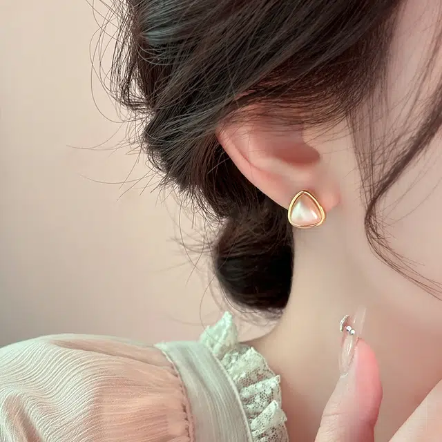 韵系 简约几何小众设计高级感 铜镀金 耳钉 女款