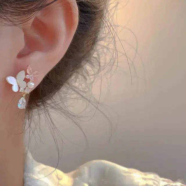 韵系 超仙甜美蝴蝶 铜镀金 耳环 女款