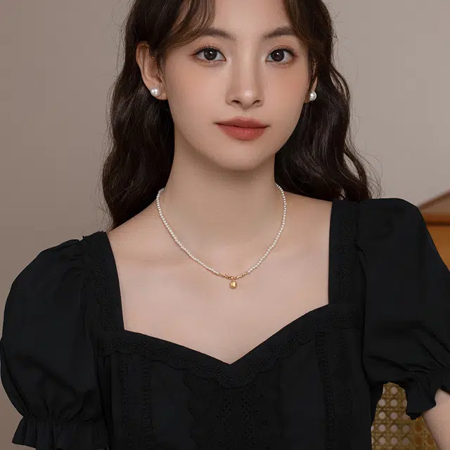 韵系 拉丝圆球 高级感 铜镀金 项链 女款