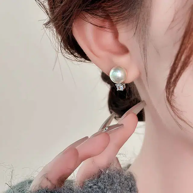 韵系 轻奢简约闪钻锆石仿珍珠 铜镀金 耳钉 女款