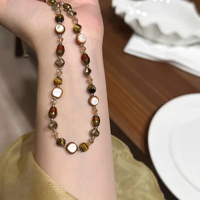 韵系 美拉德串珠 铜镀金 项链 女款