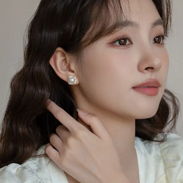 韵系 简约几何轻奢小众 铜镀金 仿珍珠 耳环 女款