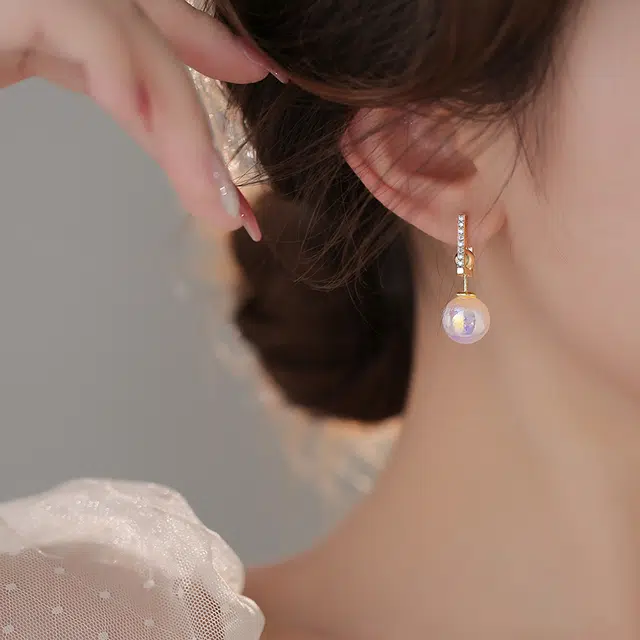 韵系 法式 锆石珍珠 耳环 女款