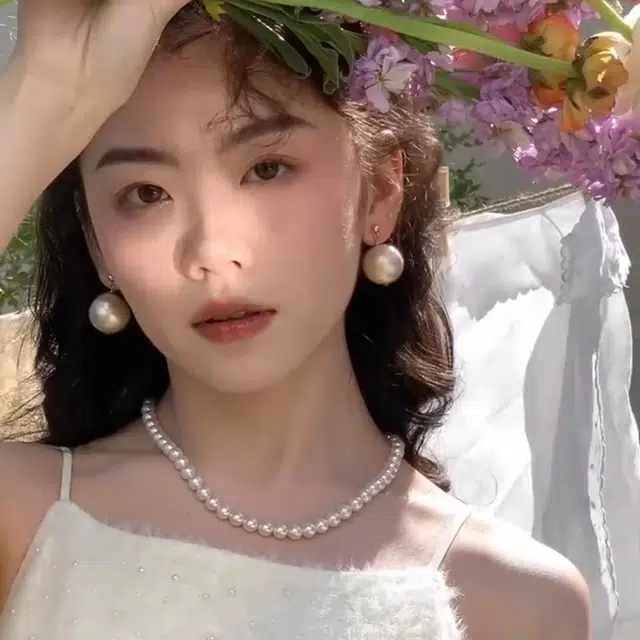 韵系 同款赫本风棉花珠珍珠 铜镀金 耳环 女款