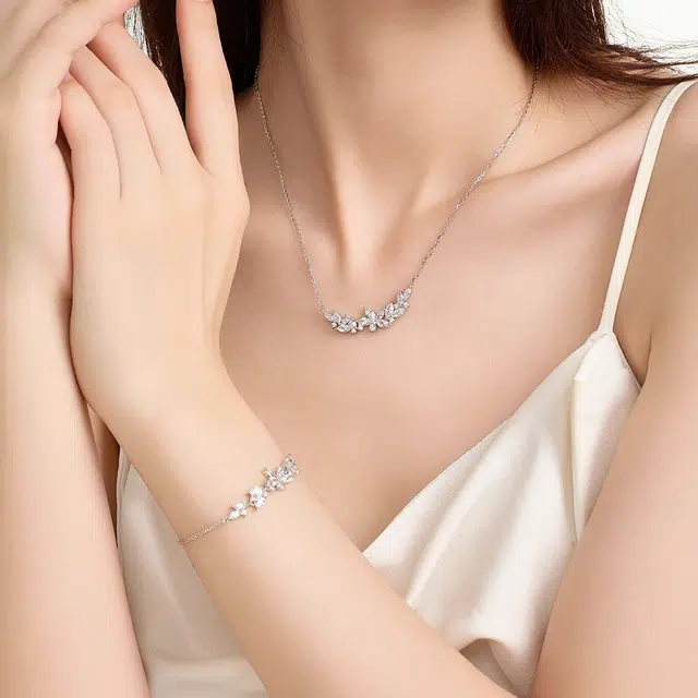 韵系 紫藤花锆石吊坠配饰轻奢小众设计感颈链 铜 项链 女款