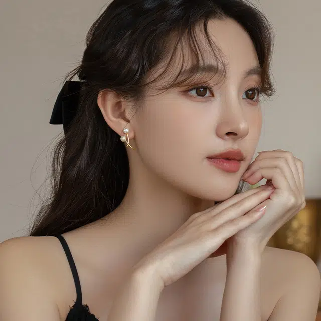 韵系 小众设计感蒲公英珍珠 铜镀金 耳环 女款