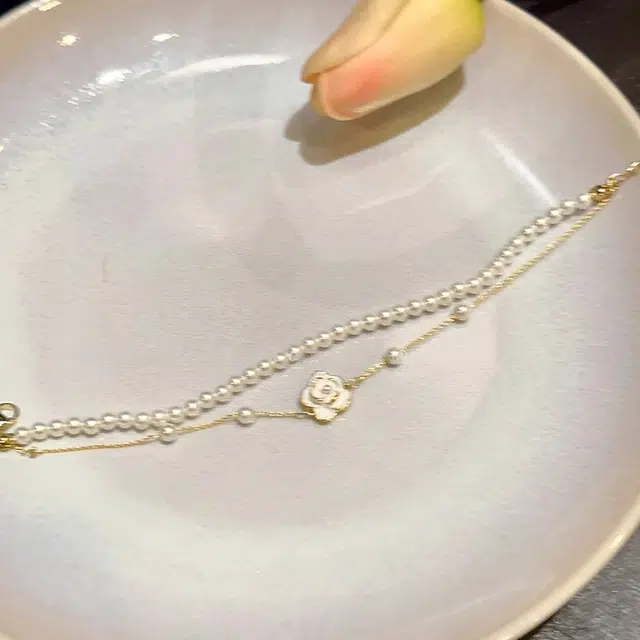 韵系 高级感双层叠戴山茶花 简约轻奢高级感 铜镀金 手链 女款