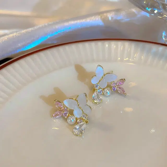 韵系 超仙甜美蝴蝶 铜镀金 耳环 女款