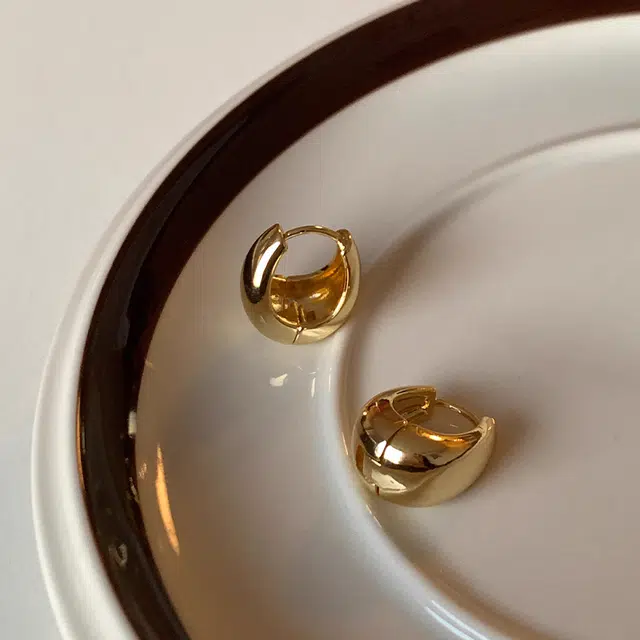 韵系 个性简约金属风水滴轻奢小众高级感气质耳饰 铜镀金 耳环 女款