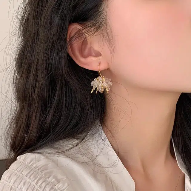 韵系 璀璨烟花绽放流苏 铜 耳环 女款