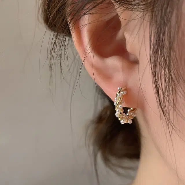 韵系 简约麻花小众设计感高级轻奢耳饰 珍珠 耳环 女款