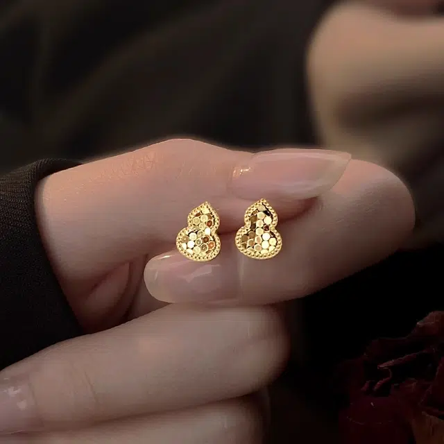 韵系 纸醉金迷葫芦 高级感小众 铜镀金 耳钉 女款