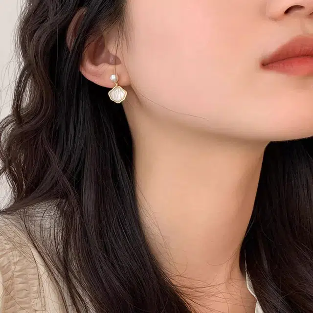 韵系 高级感时尚小众设计感耳饰 贝壳珍珠 耳环 女款
