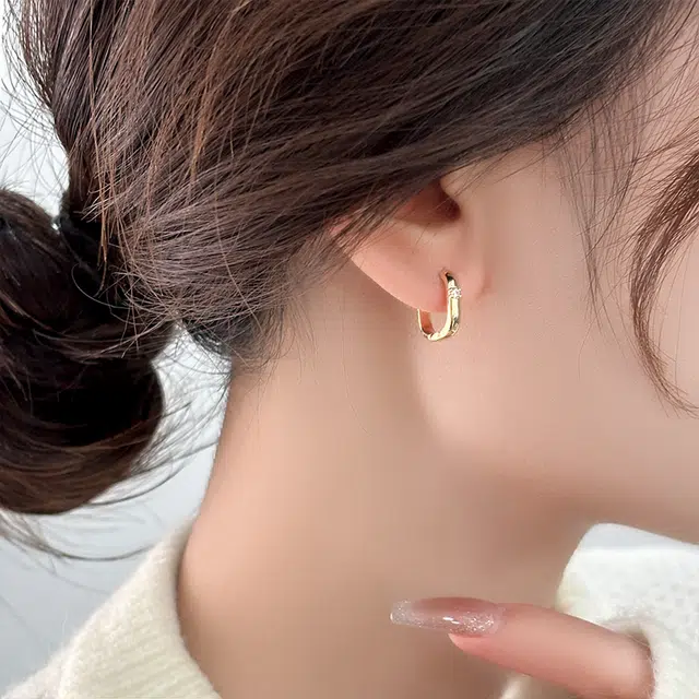 韵系 几何方形微镶高级感耳饰小众设计 锆石 耳环 女款