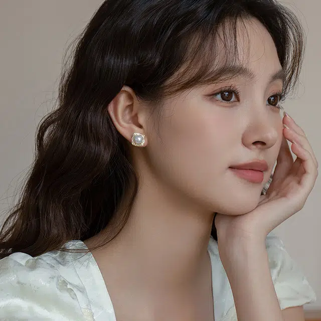 韵系 简约几何轻奢小众 铜镀金 仿珍珠 耳环 女款