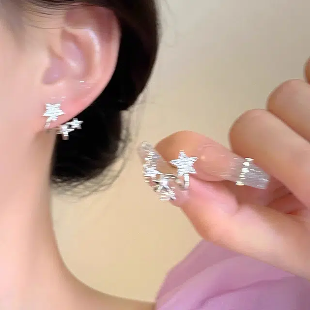 韵系 小众设计繁星点点镶钻 珍珠 耳环 女款