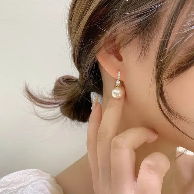 韵系 小众设计高级感 微镶锆石仿珍珠 耳环 女款
