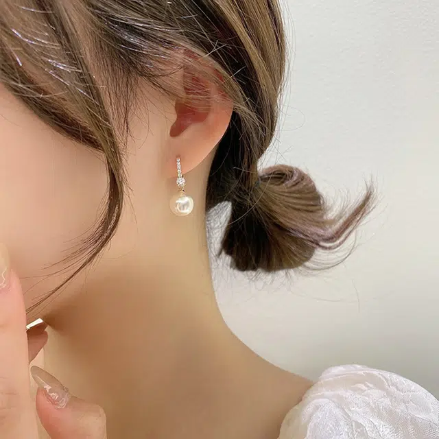 韵系 小众设计高级感 微镶锆石仿珍珠 耳环 女款