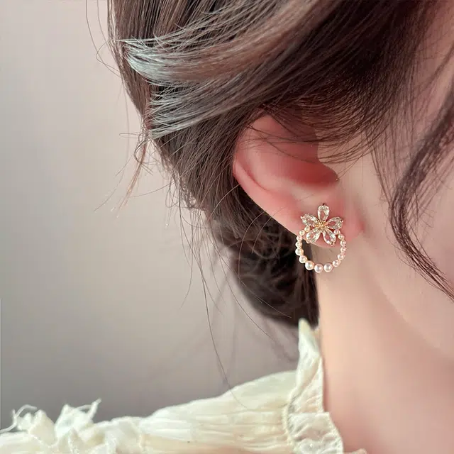 韵系 甜美花朵 锆石 耳环 女款