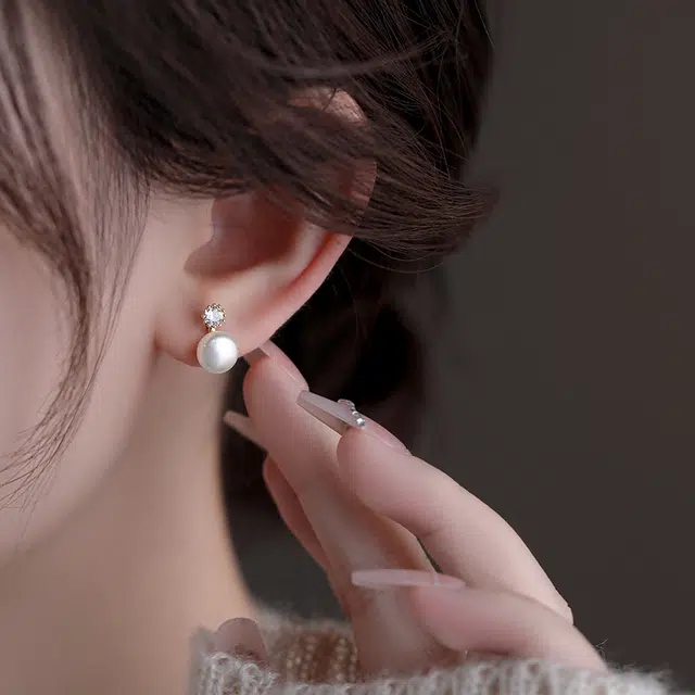 韵系 高级感轻奢耳饰 锆石淡水珍珠 耳钉 女款